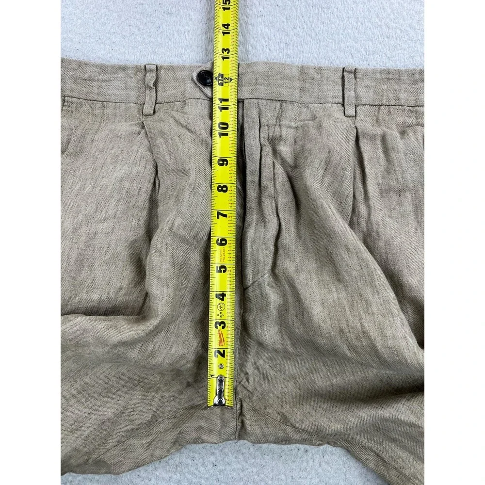 Todd Snyder Pants Mens 34x30 Beige Classic Fit 100% Linen Dress Pleated Portugal
